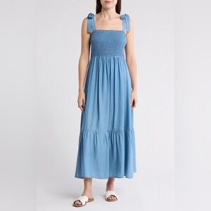 Blu pepper tie shoulder midi dress new
